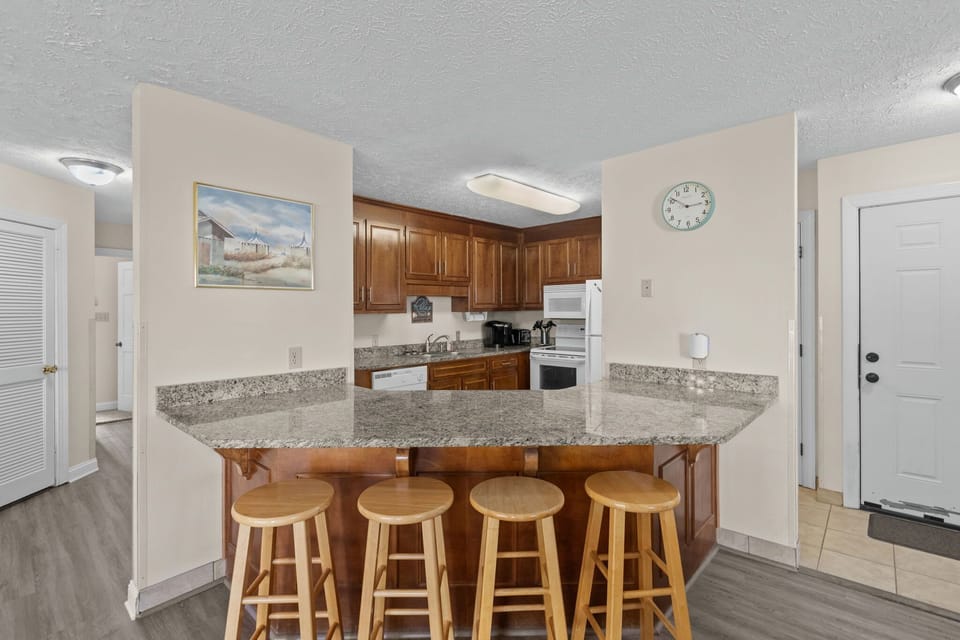 Bar area with four stools