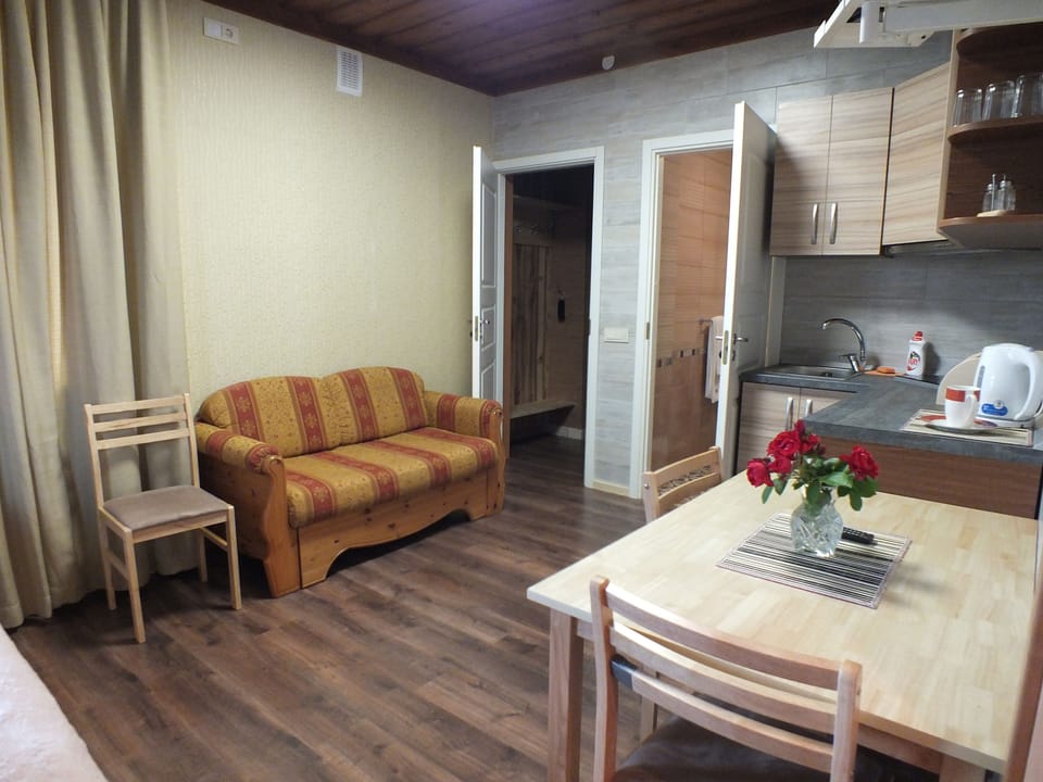 Family Studio, Kitchenette | Living area | TV