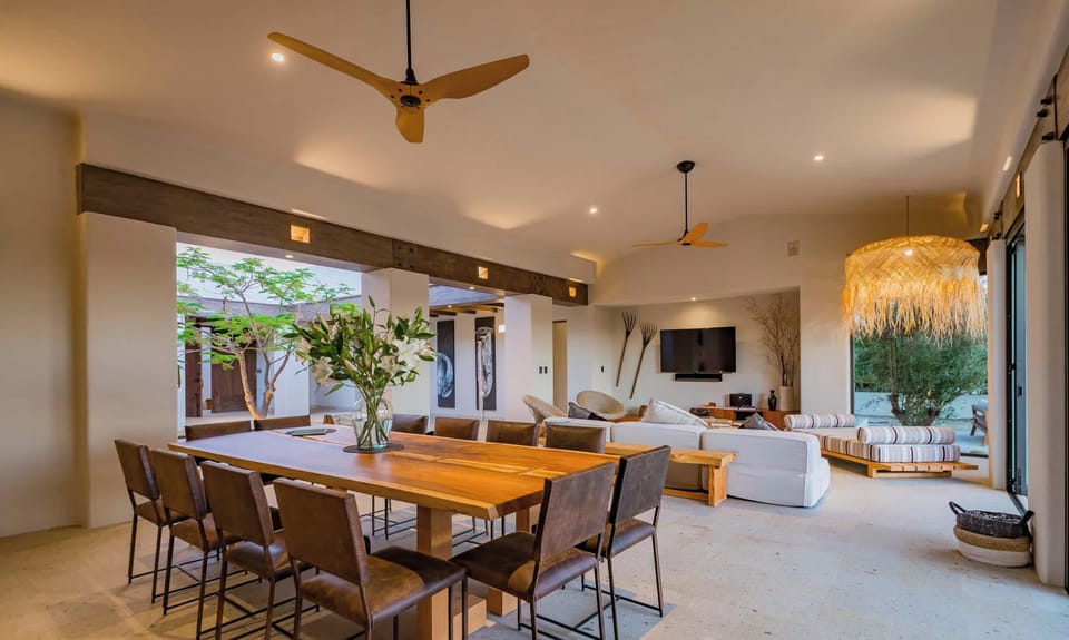 Open living flows to outdoor terraces