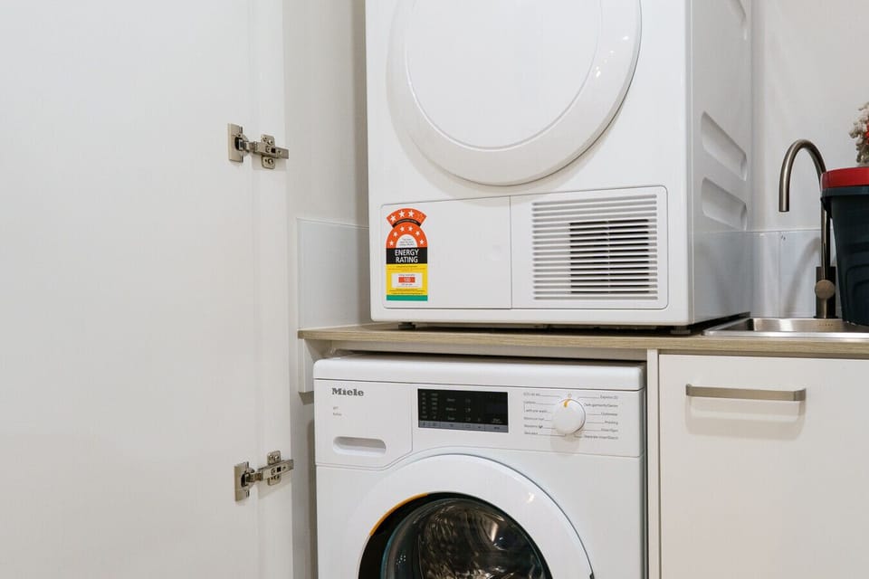 Keep things crisp with in-unit laundry. A clean, convenient touch for longer stays and easy living.