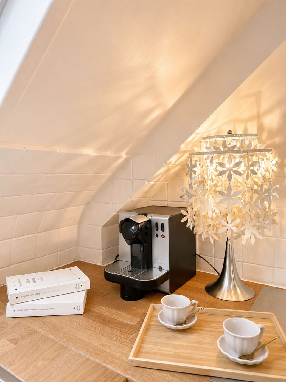 Deluxe Duplex, Courtyard View | Private kitchen | Espresso maker, electric kettle, dining tables