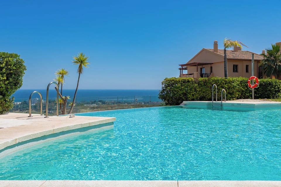 Heated infinity pool with breathtaking sea views