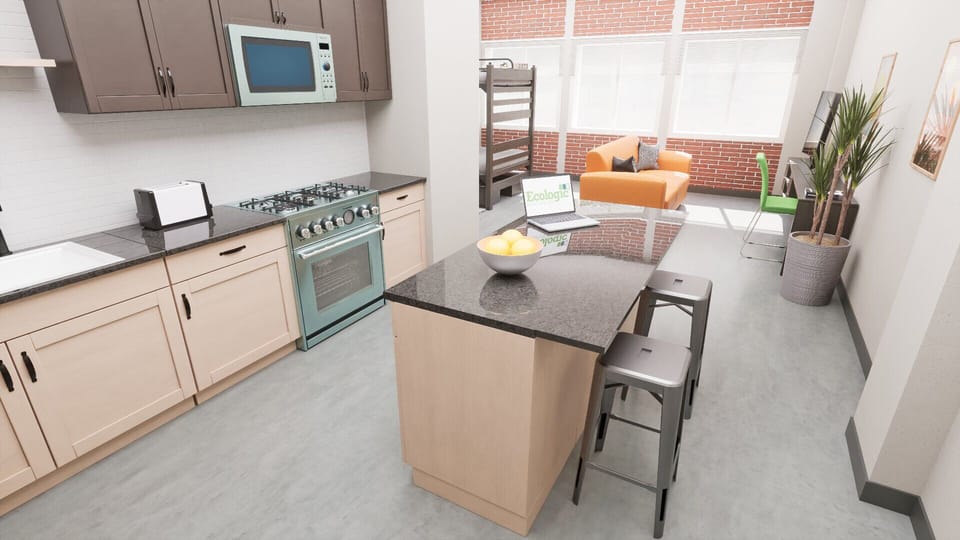 Family Studio (Bunk Bed Studio) | Private kitchen | Full-size fridge, microwave, oven, stovetop
