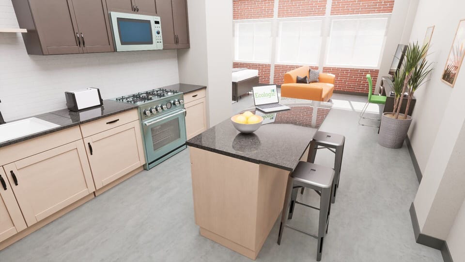 Elite Studio | Private kitchen | Full-size fridge, microwave, oven, stovetop