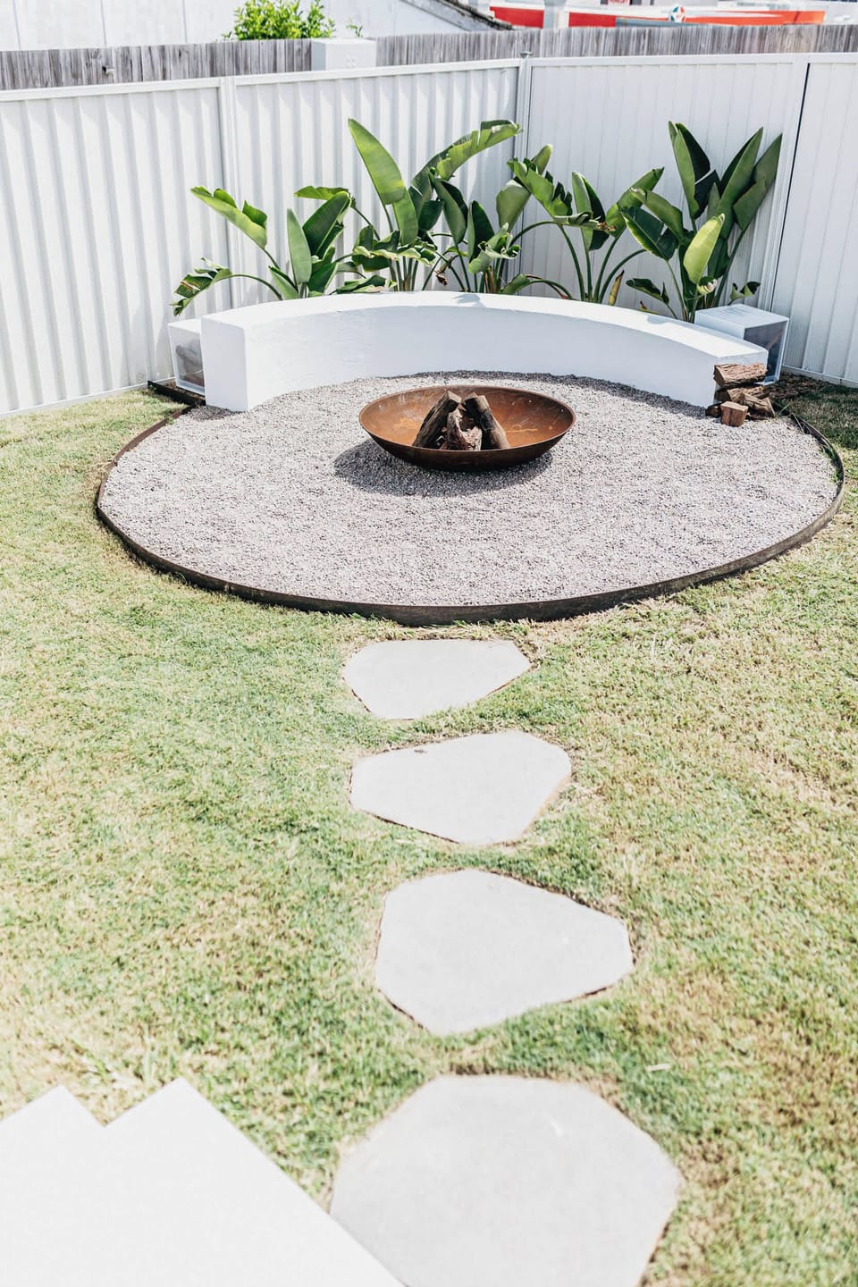 62A Tiger St., backyard with firepit