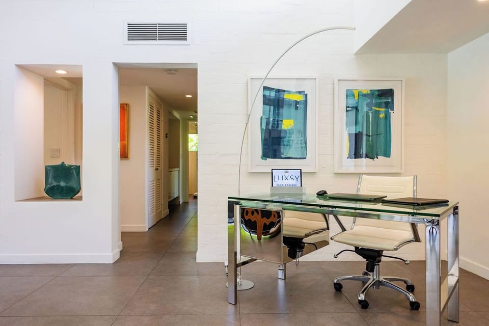 Dedicated workspace offering a  place to catch up on work or plan your adventures.