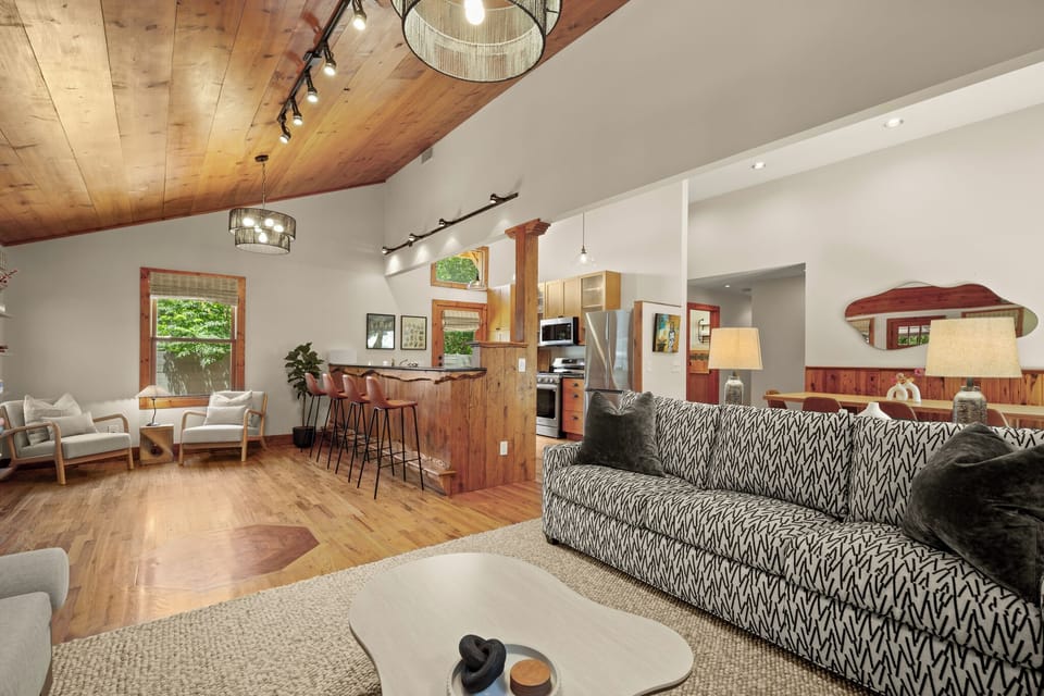 Sitting Room and Kitchen View from Living