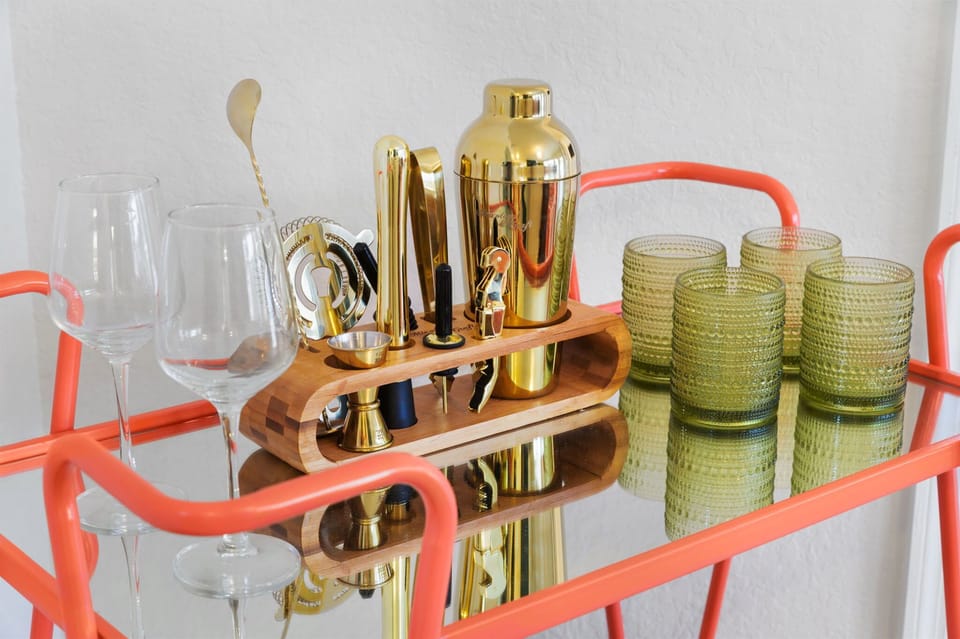 Sip in style with our chic bar tray—cocktails, anyone?