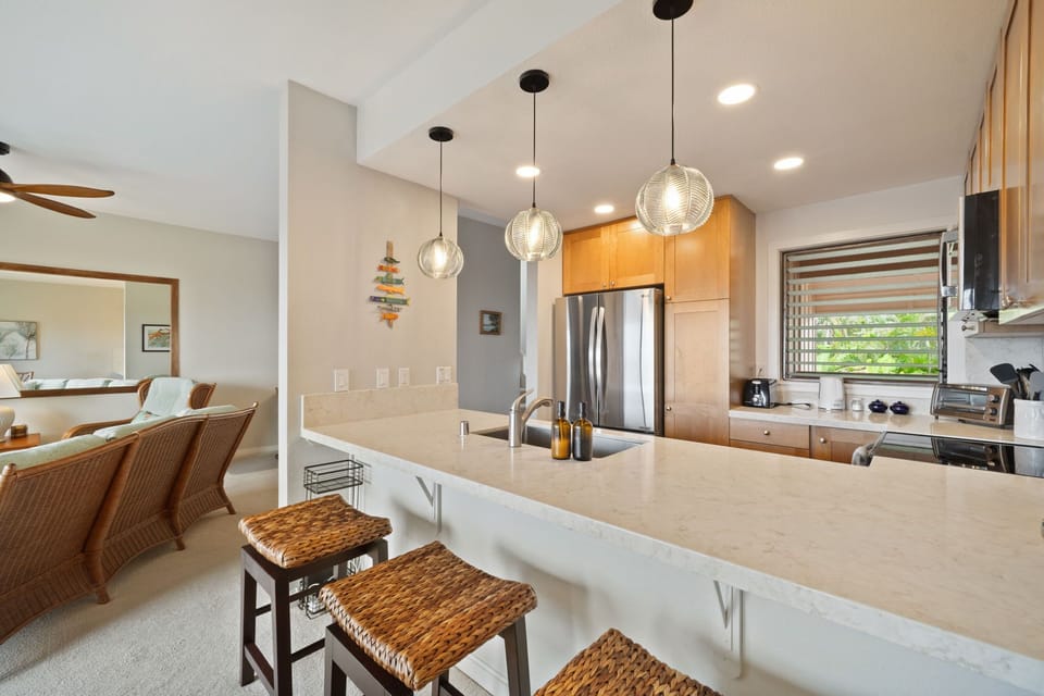 Kitchen and bar area