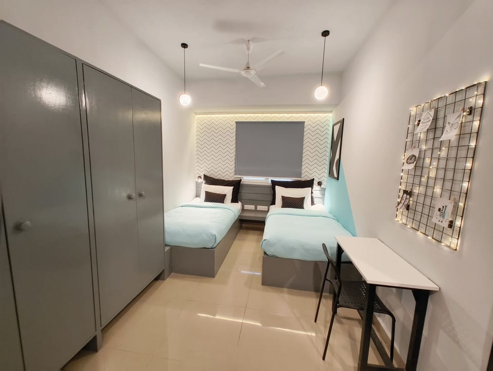 Premium bedding, memory foam beds, desk, free WiFi