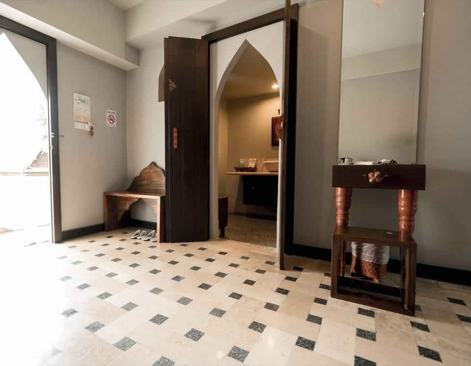 Standard Double Room, Pool View | Bathroom | Shower, hair dryer, towels, soap