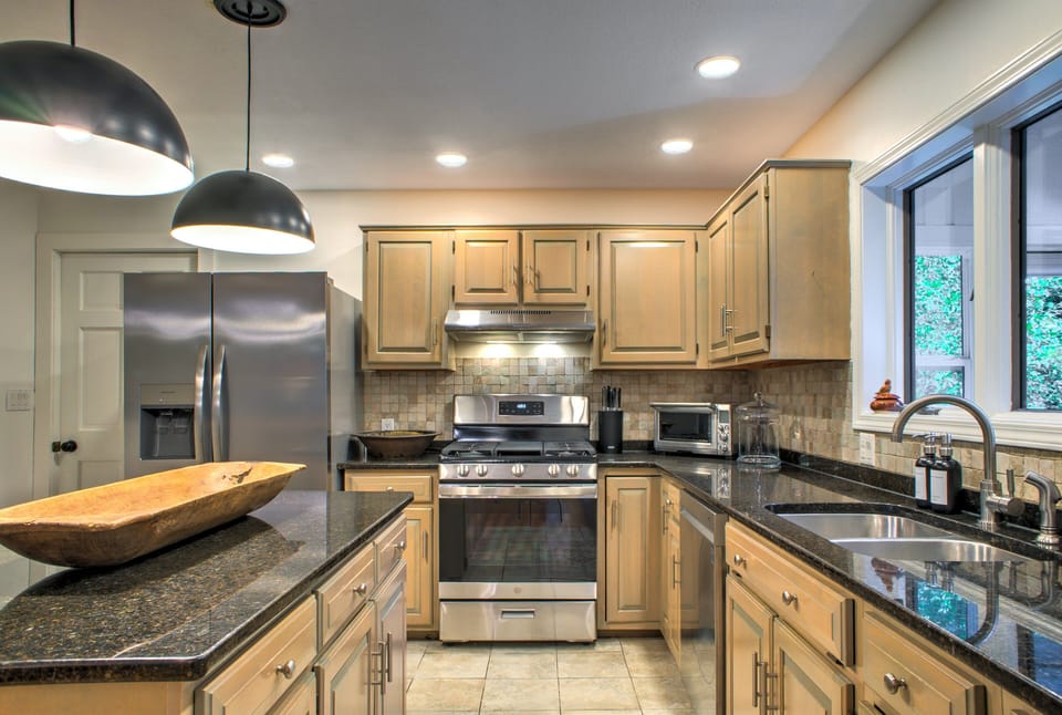 Kitchen is outfitted with a Gas Range