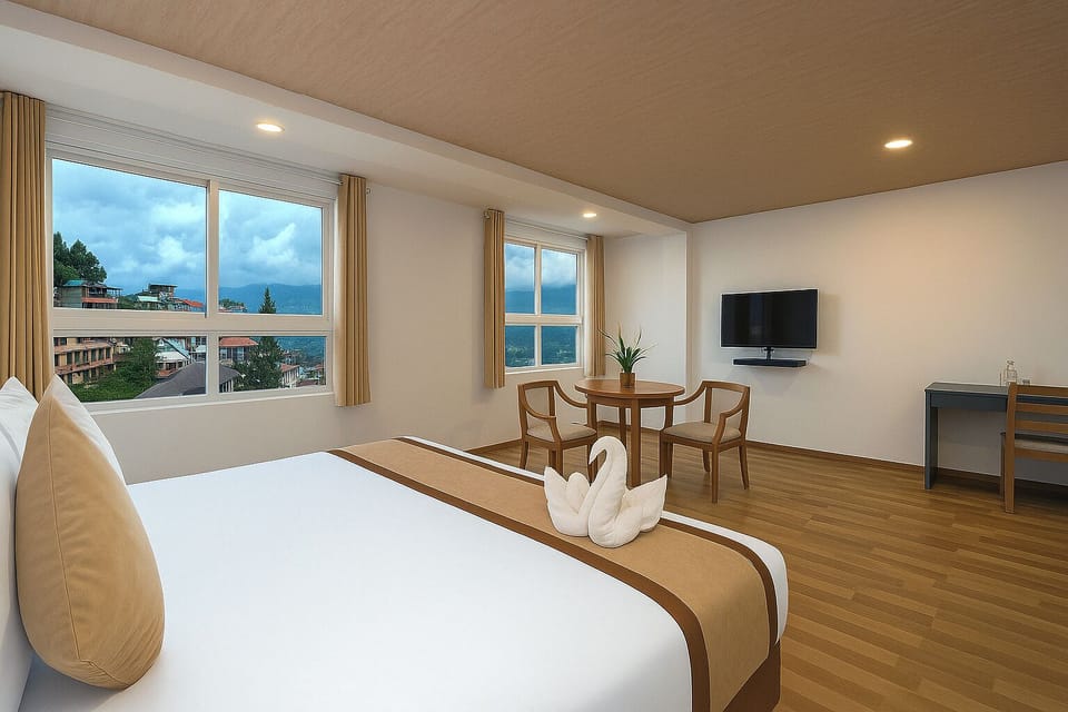 Superior Double Room, Mountain View | In-room safe, laptop workspace, soundproofing, iron/ironing board