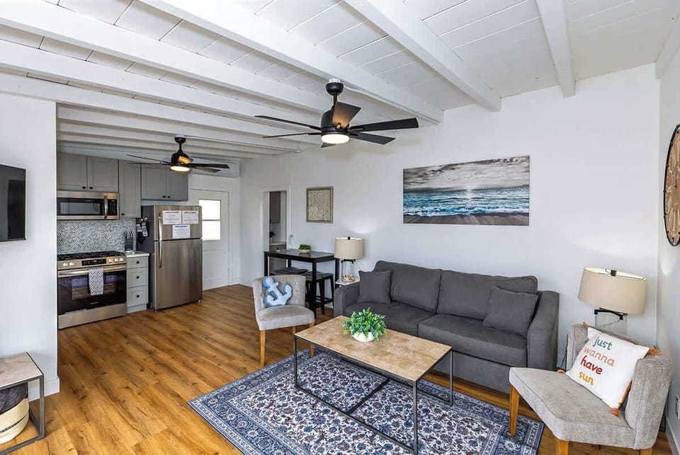 Open living room and kitchen