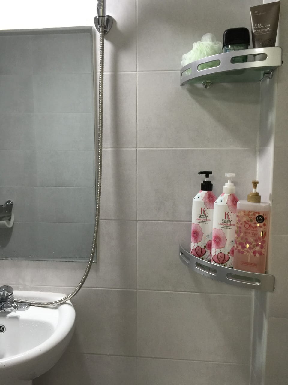 Twin Room (Bigger than most rooms in Seoul) | Bathroom | Shower, hair dryer, towels