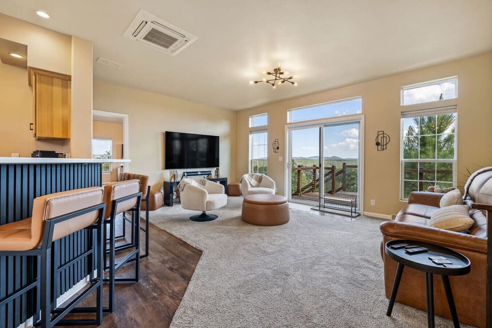 Enjoy cozy evenings on the comfy, elegant couch, perfect for lounging after a day of exploring.