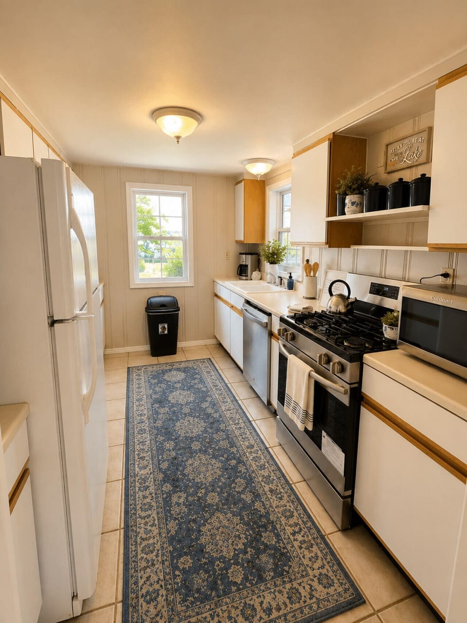 Whip up lake day meals in this cozy kitchen with all the essentials.