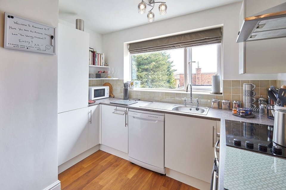 Fridge, microwave, dishwasher, toaster