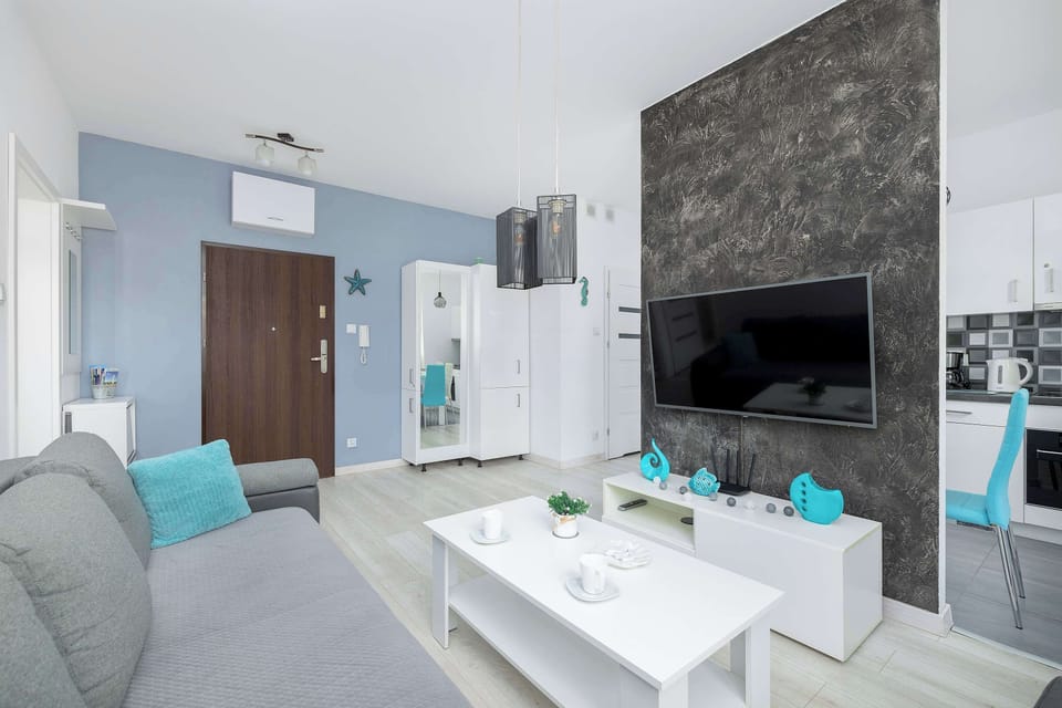 Modern TV in the apartment. 