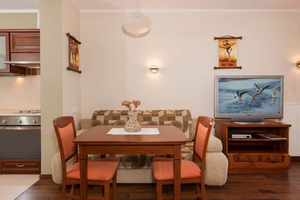 Dining table in the living room. 