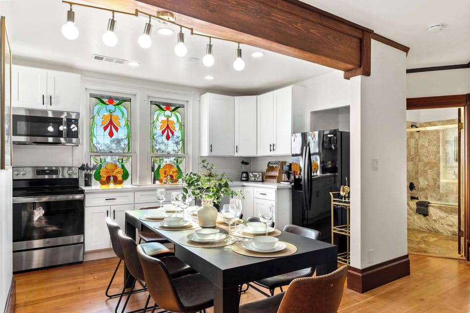 Dining area set for memorable group meals