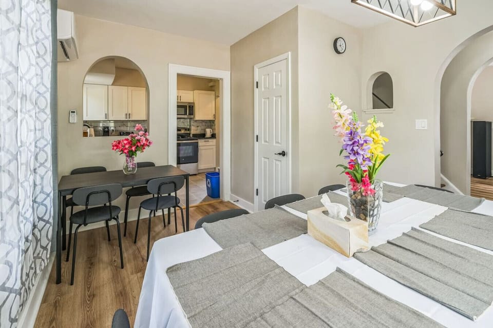 Dining table with an additional table