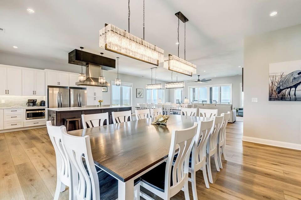 Mid-Level Dining Room with 2 Tables (seats 12 each)