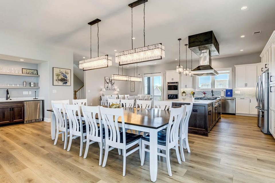 Mid-Level Dining Room with 2 Tables (seats 12 each)