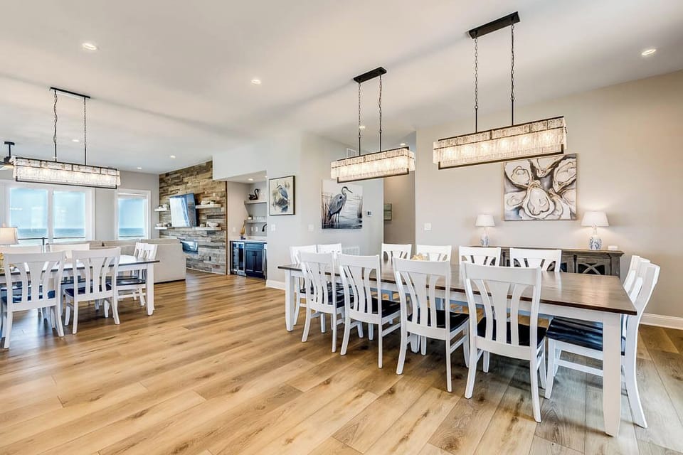 Mid-Level Dining Room with 2 Tables (seats 12 each)