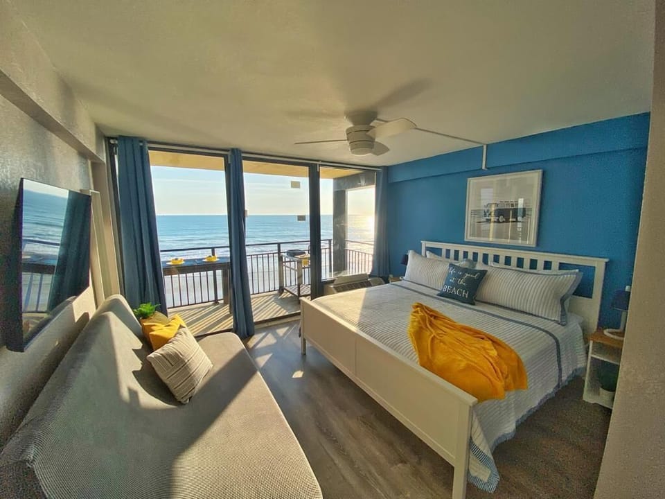Cozy bedroom with a comfortable king-size bed.