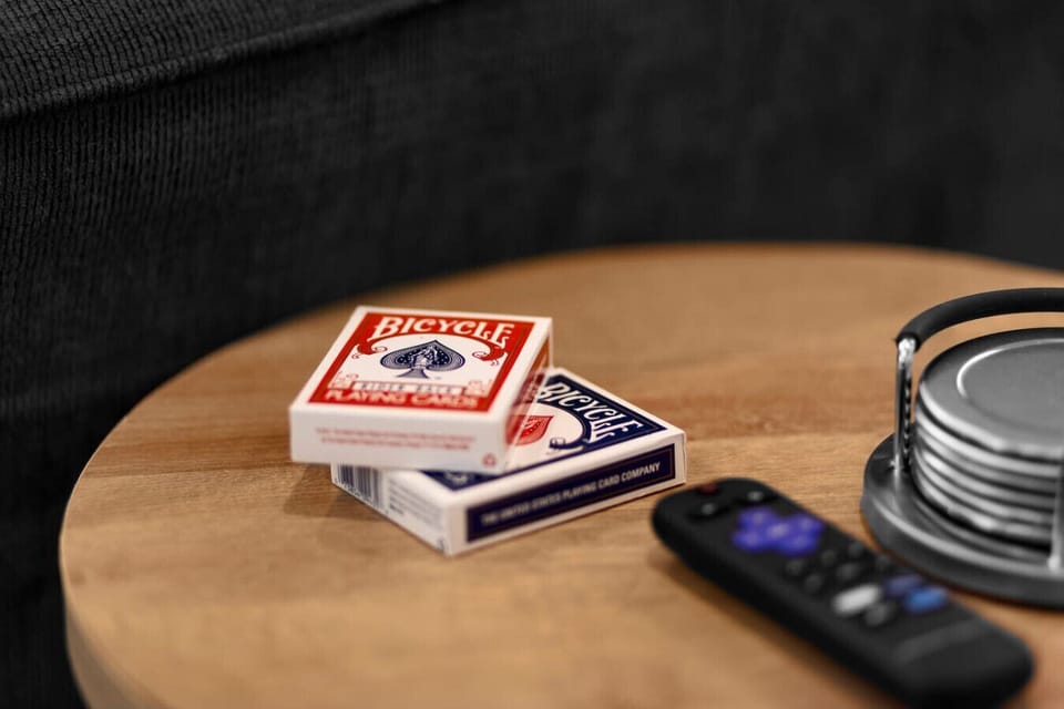 Enjoy some downtime with the playing cards we provide for your entertainment during your stay.
