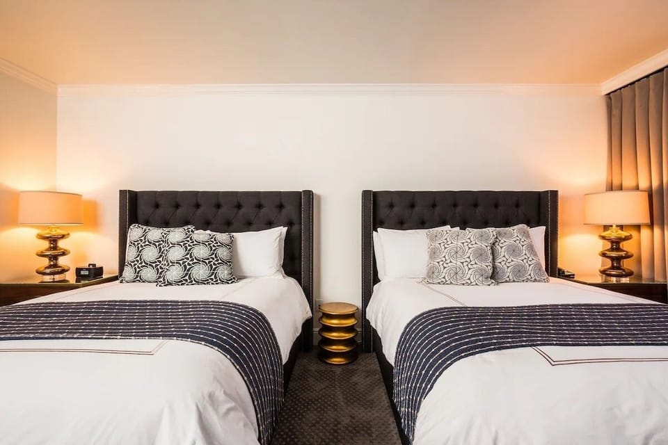 Settle in comfortably with two plush beds for easy sharing.
