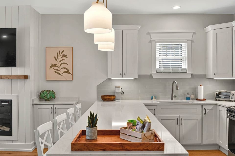 This kitchen was designed and stocked by someone who loves to cook; you'll find everything you need.