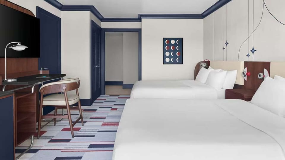 Superior Queen Room: Two queen beds, dedicated work desk &amp; geometric patterned carpet design