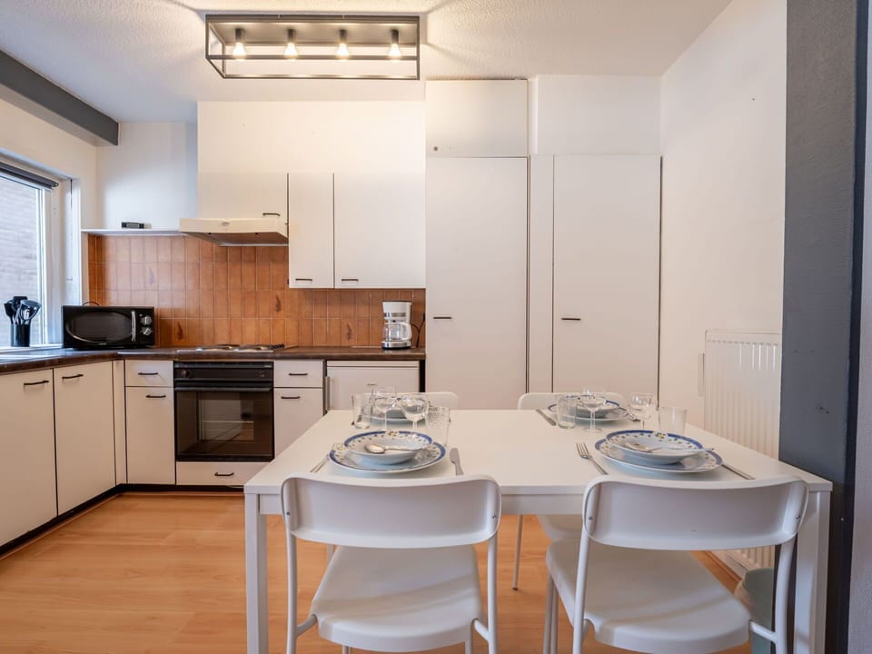 Kitchen, Interior Design, Furniture, Kitchen Appliance, Flooring, Major Appliance, Ceiling, Wood, Floor, Countertop