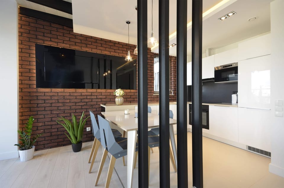 Dining area with kitchenette.