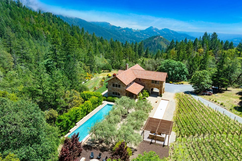 Amazing Tuscan Style Estate on 38 Acres, pool, pond, vineyards, amazing views!