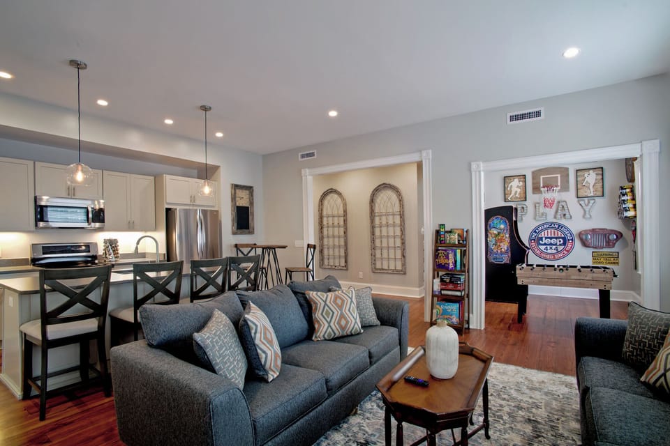 Apartment, Patio, Park View | Living area | 50-inch Smart TV with digital channels