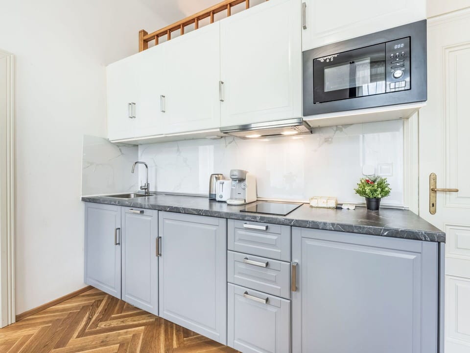 Kitchen, Interior Design, Cabinetry, Flooring, Countertop, Kitchen Appliance, Floor, Major Appliance, Home, Furniture