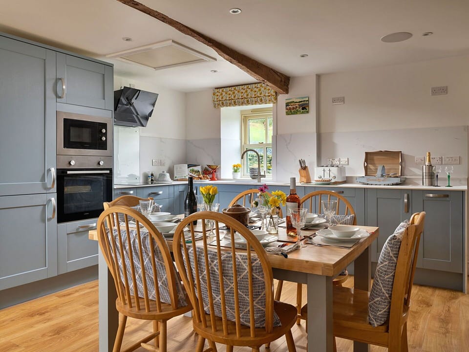 Furniture, Interior Design, Flooring, Wood, Kitchen, Ceiling, Countertop, Cabinetry, Kitchen & Dining Room Table, Floor