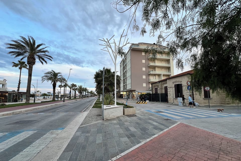 The building centrally located at the beach front of Roseto 