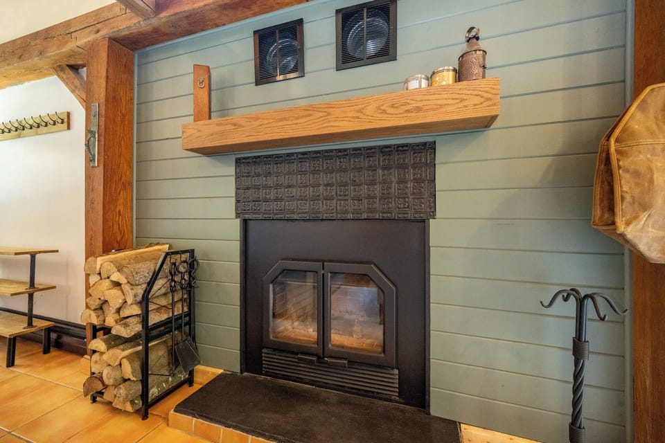 Wood-burning fireplace