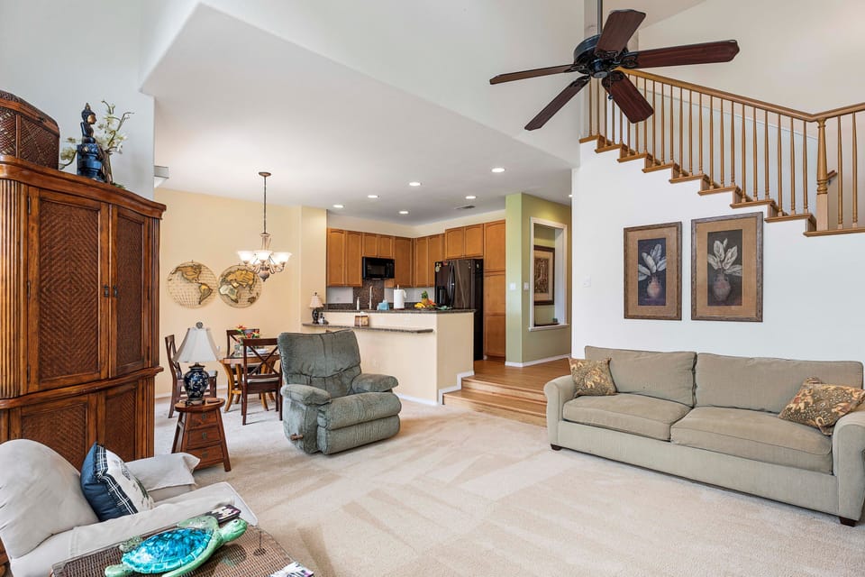 Townhome, Multiple Beds, Lanai, Golf View (Waikoloa Colony Villas 103) | Living area | 42-inch flat-screen TV with digital channels