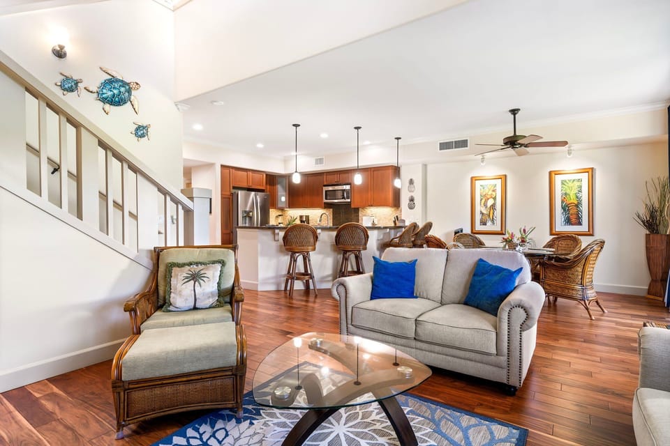 Condo, Multiple Beds, Lanai, Garden View (Halii Kai 20F) | Living area | 42-inch flat-screen TV with digital channels