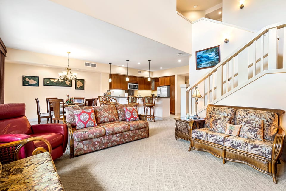 Condo, Multiple Beds, Lanai, Garden View (Halii Kai 24G) | Living area | 42-inch flat-screen TV with digital channels