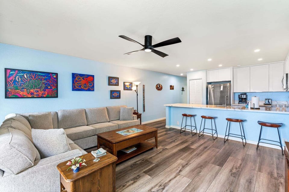 Condo, Multiple Beds, Lanai, Ocean View (Sea Village 2106) | Living area | 42-inch flat-screen TV with digital channels