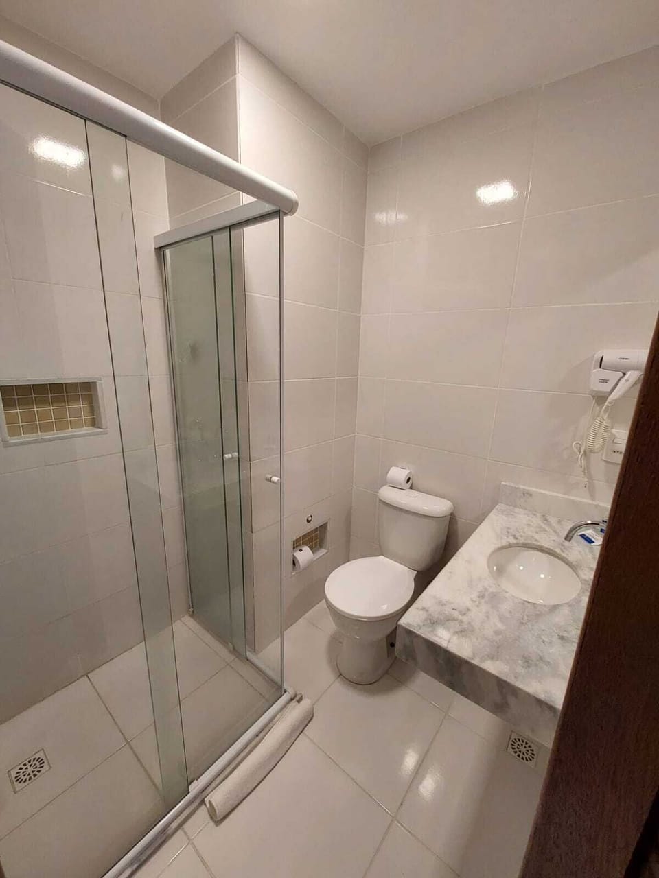 Superior Double Room, City View | Bathroom | Shower, hair dryer, towels, soap