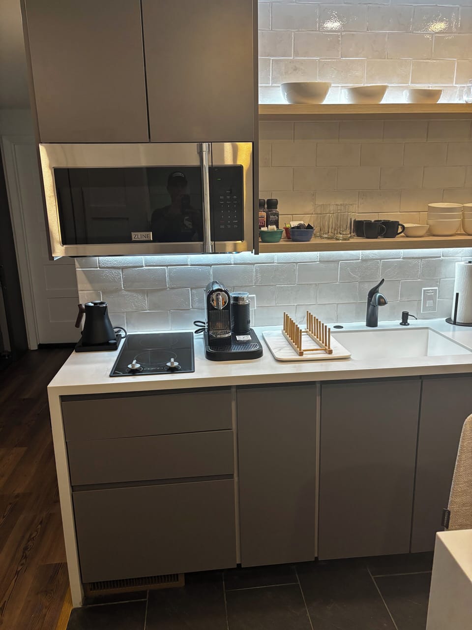 Good Morning! 
Nespresso coffee machine and Fellow Studio Pro tea kettle
