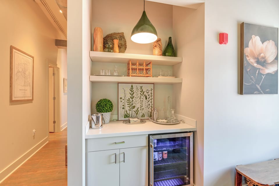 Dry Bar w/ Beverage Fridge