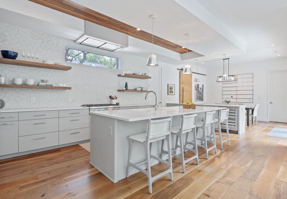 Kitchen area with organized kitchenware for your cooking/baking needs